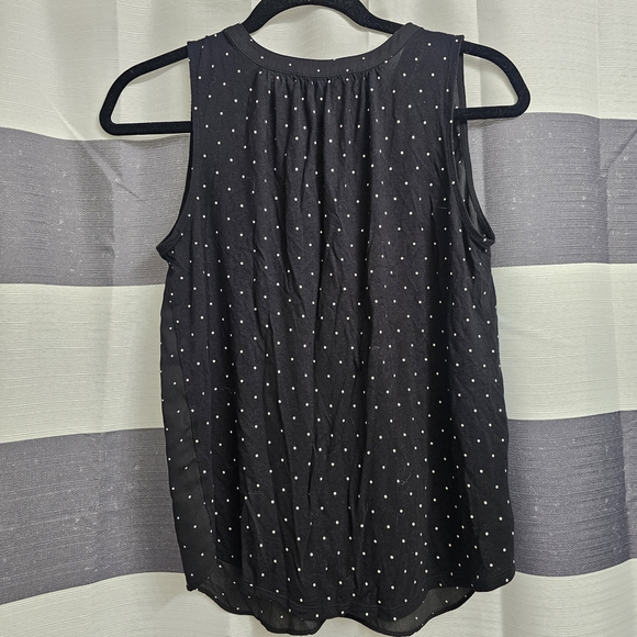 LOFT Black and White Sleeveless  Blouse - Picture 4 of 4